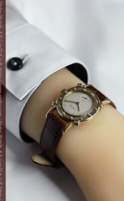 ロンジンのダイアモンドダイアル・金無垢アンティーク腕時計 【1949年製】-W1625-25