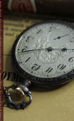 天使と戯れる ロンジンの銀無垢アンティーク懐中時計【1906年頃】-P2376-11