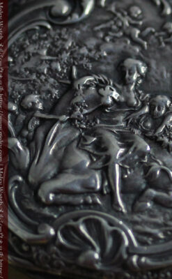 天使と戯れる ロンジンの銀無垢アンティーク懐中時計【1906年頃】-P2376-15