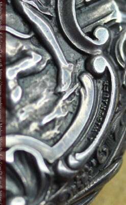 天使と戯れる ロンジンの銀無垢アンティーク懐中時計【1906年頃】-P2376-20