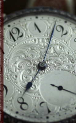 天使と戯れる ロンジンの銀無垢アンティーク懐中時計【1906年頃】-P2376-4