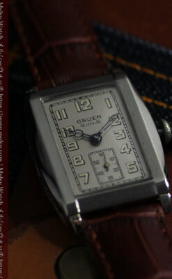 グリュエン 大人の遊べるカジュアルな100年物アンティーク腕時計 【1930年頃】-W1627-12