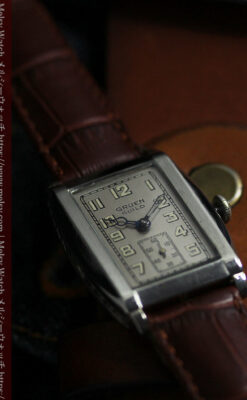 グリュエン 大人の遊べるカジュアルな100年物アンティーク腕時計 【1930年頃】-W1627-13