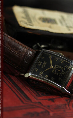 カーベックス 形やスタイルの特殊なグリュエンのアンティーク腕時計 【1950年頃】金&黒-W1629-10