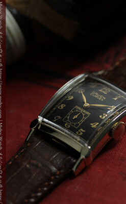 カーベックス 形やスタイルの特殊なグリュエンのアンティーク腕時計 【1950年頃】金&黒-W1629-13