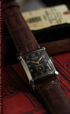 カーベックス 形やスタイルの特殊なグリュエンのアンティーク腕時計 【1950年頃】金&黒-W1629-14