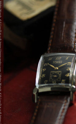 カーベックス 形やスタイルの特殊なグリュエンのアンティーク腕時計 【1950年頃】金&黒-W1629-15