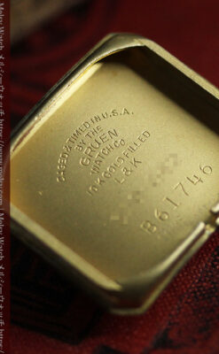 カーベックス 形やスタイルの特殊なグリュエンのアンティーク腕時計 【1950年頃】金&黒-W1629-19