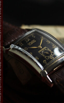 カーベックス 形やスタイルの特殊なグリュエンのアンティーク腕時計 【1950年頃】金&黒-W1629-6