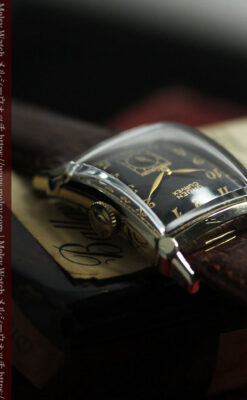 カーベックス 形やスタイルの特殊なグリュエンのアンティーク腕時計 【1950年頃】金&黒-W1629-9