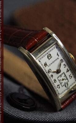 ロンジンの曲線の綺麗な縦長アンティーク金無垢腕時計 【1941年製】-W1630-19