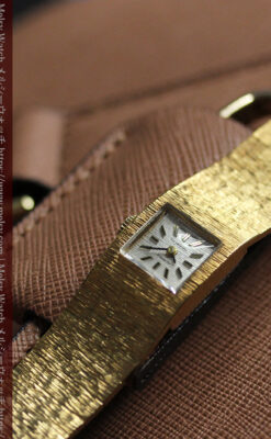 エルメスのレトロな女性用腕時計 輝く綺麗なブレスレット【1960年頃】-W1631-10