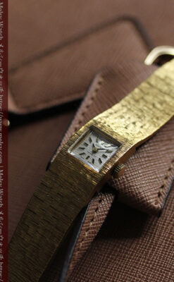 エルメスのレトロな女性用腕時計 輝く綺麗なブレスレット【1960年頃】-W1631-11