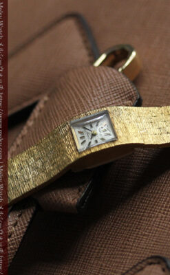 エルメスのレトロな女性用腕時計 輝く綺麗なブレスレット【1960年頃】-W1631-12