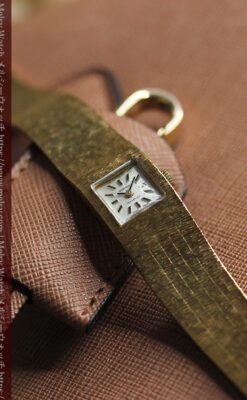 エルメスのレトロな女性用腕時計 輝く綺麗なブレスレット【1960年頃】-W1631-14