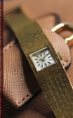 エルメスのレトロな女性用腕時計 輝く綺麗なブレスレット【1960年頃】-W1631-15