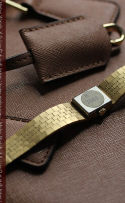 エルメスのレトロな女性用腕時計 輝く綺麗なブレスレット【1960年頃】-W1631-17