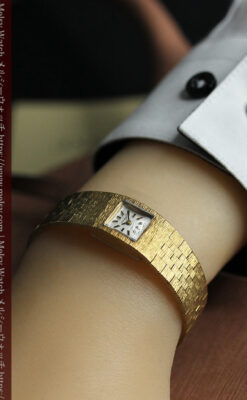 エルメスのレトロな女性用腕時計 輝く綺麗なブレスレット【1960年頃】-W1631-18