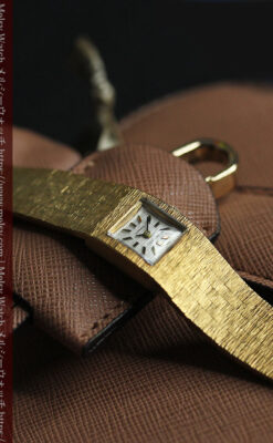 エルメスのレトロな女性用腕時計 輝く綺麗なブレスレット【1960年頃】-W1631-5