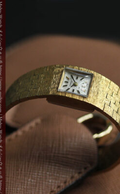 エルメスのレトロな女性用腕時計 輝く綺麗なブレスレット【1960年頃】-W1631-6