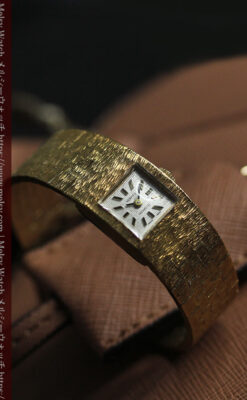 エルメスのレトロな女性用腕時計 輝く綺麗なブレスレット【1960年頃】-W1631-7