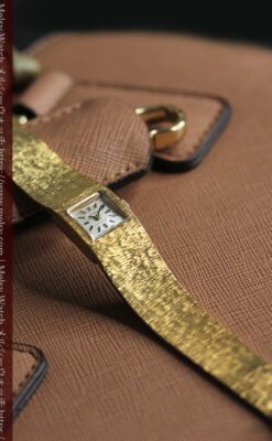 エルメスのレトロな女性用腕時計 輝く綺麗なブレスレット【1960年頃】-W1631-9