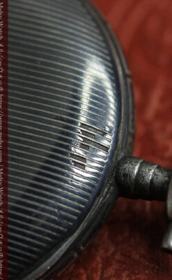 細かな黒と銀のニエロ装飾 オメガの銀無垢アンティーク懐中時計 【1911年頃】-P2378-22