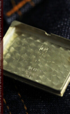 1世紀という渋さが光る ロンジンの長方形アンティーク金無垢腕時計 【1926年頃】-W1633-19