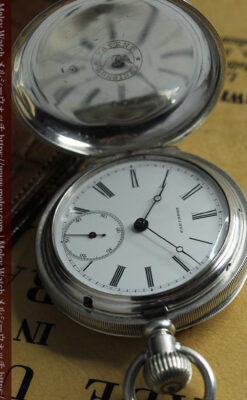 競走馬を走らせる紳士 ロンジンの銀無垢アンティーク懐中時計 【1884年頃】-P2380-16