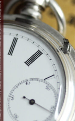 競走馬を走らせる紳士 ロンジンの銀無垢アンティーク懐中時計 【1884年頃】-P2380-22