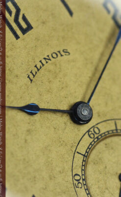 個性的な辛子色を楽しむイリノイのアンティーク懐中時計 【1920年頃】-P2381-13