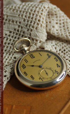 個性的な辛子色を楽しむイリノイのアンティーク懐中時計 【1920年頃】-P2381-7