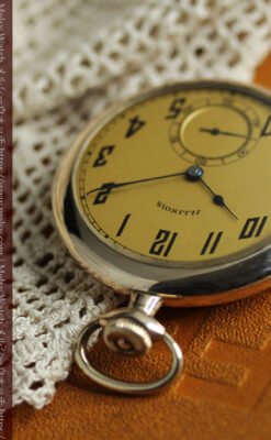 個性的な辛子色を楽しむイリノイのアンティーク懐中時計 【1920年頃】-P2381-9