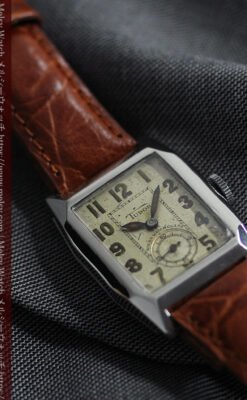 ロレックス・チューダーの味のある縦長アンティーク腕時計 【1940年頃】-W1638-10