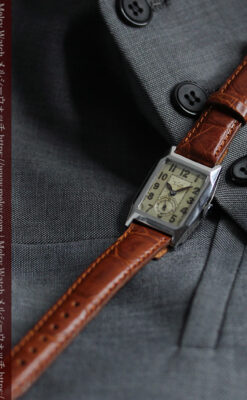 ロレックス・チューダーの味のある縦長アンティーク腕時計 【1940年頃】-W1638-11