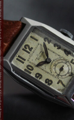 ロレックス・チューダーの味のある縦長アンティーク腕時計 【1940年頃】-W1638-16