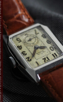 ロレックス・チューダーの味のある縦長アンティーク腕時計 【1940年頃】-W1638-18