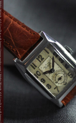 ロレックス・チューダーの味のある縦長アンティーク腕時計 【1940年頃】-W1638-19