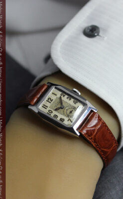 ロレックス・チューダーの味のある縦長アンティーク腕時計 【1940年頃】-W1638-24