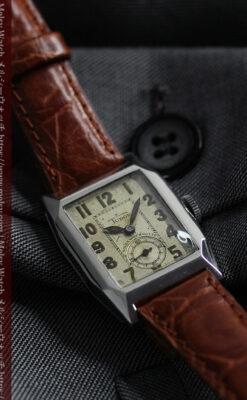 ロレックス・チューダーの味のある縦長アンティーク腕時計 【1940年頃】-W1638-5