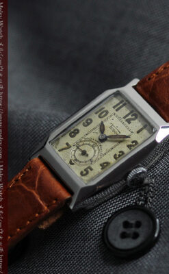 ロレックス・チューダーの味のある縦長アンティーク腕時計 【1940年頃】-W1638-8