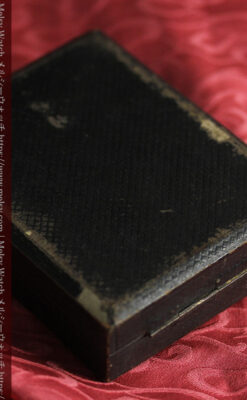 赤い宝石と美しい文字盤 ウォルサムのアンティーク懐中時計 【1895年頃】 箱付き-P2383-26