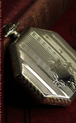 八角形 ウォルサムの金無垢アンティーク懐中時計 【1914年頃】金彩文字盤-P2384-17