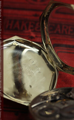 八角形 ウォルサムの金無垢アンティーク懐中時計 【1914年頃】金彩文字盤-P2384-20