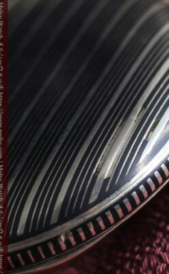 IWC 黒と銀のニエロ装飾に美しい針が映える銀無垢アンティーク懐中時計 【1918年頃】-P2385-23