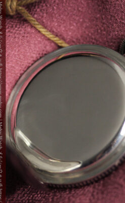 IWC 黒と銀のニエロ装飾に美しい針が映える銀無垢アンティーク懐中時計 【1918年頃】-P2385-25