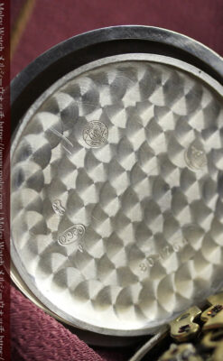 IWC 黒と銀のニエロ装飾に美しい針が映える銀無垢アンティーク懐中時計 【1918年頃】-P2385-27