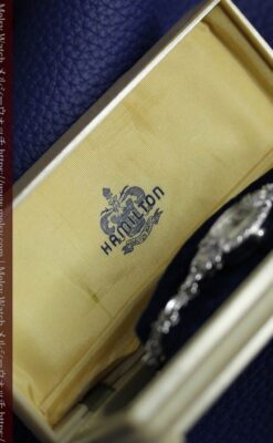 総金無垢ハミルトンの女性用アンティーク腕時計 ダイヤモンド38石 【1950年頃】箱付き-W1639-25