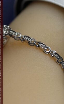 総金無垢ハミルトンの女性用アンティーク腕時計 ダイヤモンド38石 【1950年頃】箱付き-W1639-28