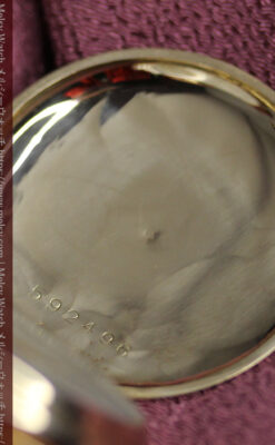 ダイヤモンドに上品な金彩装飾 エルジンの金無垢アンティーク懐中時計 【1905年頃】-P2386-21